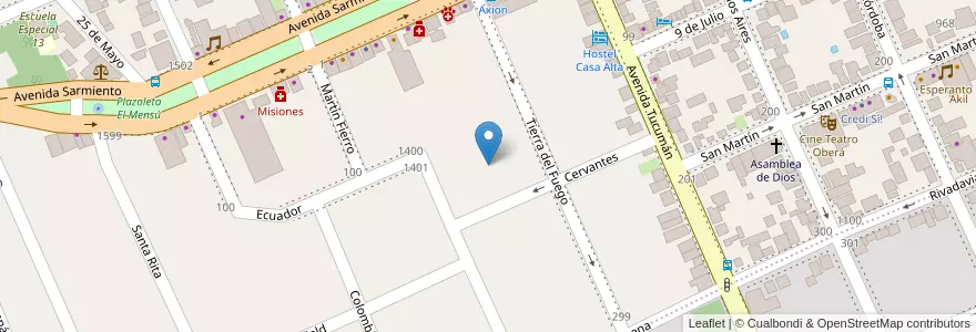 Mapa de ubicacion de Manzana 61 en الأرجنتين, Misiones, Departamento Oberá.