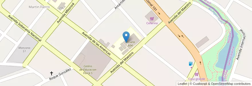 Mapa de ubicacion de Manzana 61 en アルゼンチン, ミシオネス州, Departamento General Manuel Belgrano, Municipio De Bernardo De Irigoyen.
