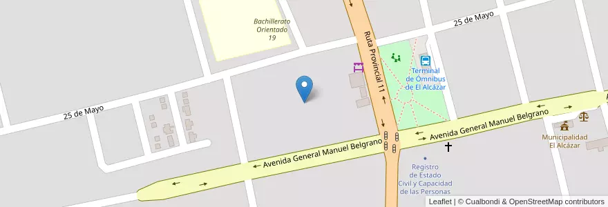 Mapa de ubicacion de Manzana 61 en Arjantin, Misiones, Departamento Libertador General San Martín, Municipio De El Alcázar, El Alcázar.