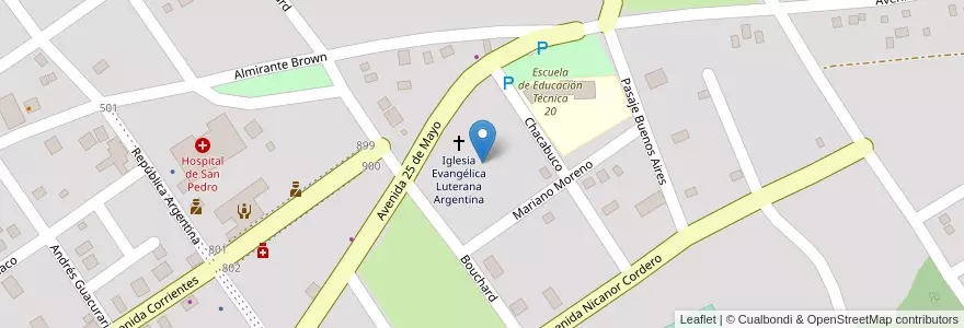 Mapa de ubicacion de Manzana 62 en 아르헨티나, Misiones, Departamento San Pedro, Municipio De San Pedro, San Pedro.