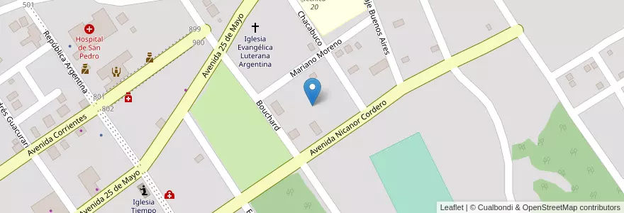 Mapa de ubicacion de Manzana 65 en Argentinië, Misiones, Departamento San Pedro, Municipio De San Pedro, San Pedro.