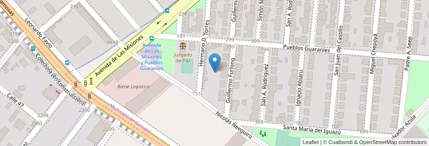 Mapa de ubicacion de Manzana 69 en アルゼンチン, ミシオネス州, Departamento Capital, Municipio De Garupá.