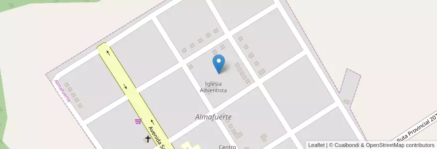 Mapa de ubicacion de Manzana 7 en Argentina, Misiones, Departamento Leandro N. Alem, Municipio De Almafuerte, Almafuerte.