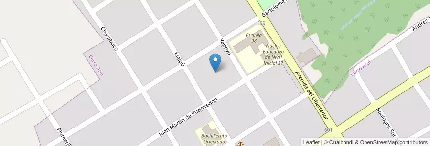 Mapa de ubicacion de Manzana 7 en Argentinien, Misiones, Departamento Leandro N. Alem, Municipio De Cerro Azul, Cerro Azul.