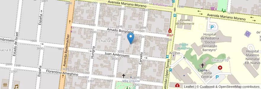 Mapa de ubicacion de Manzana 7 en Argentina, Misiones, Departamento Capital, Municipio De Posadas, Posadas.
