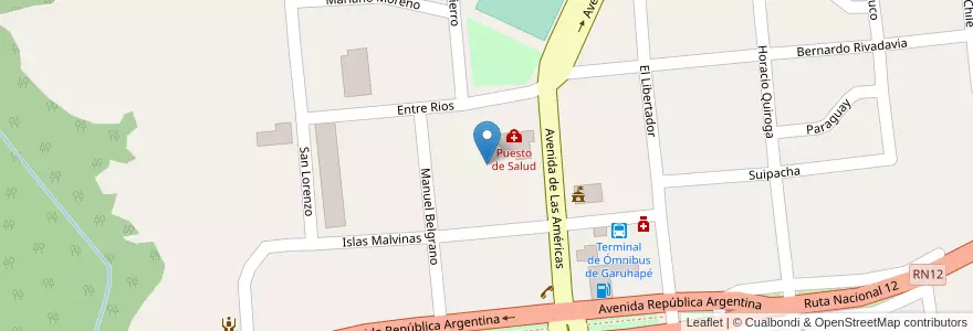 Mapa de ubicacion de Manzana 7 en 阿根廷, Misiones, Departamento Libertador General San Martín, Municipio De Garuhapé.