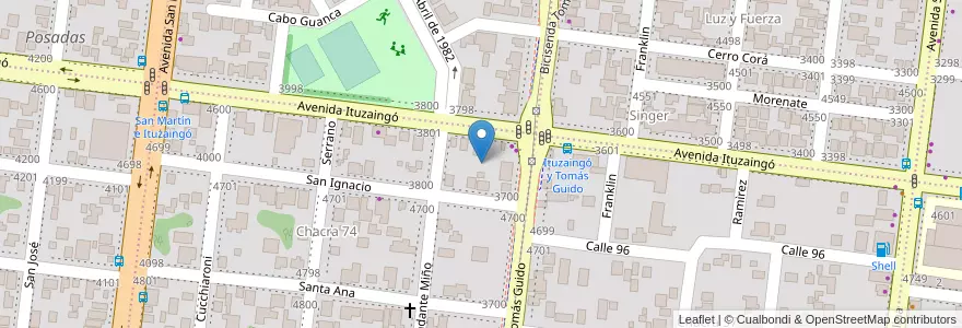 Mapa de ubicacion de Manzana 7 en Argentine, Misiones, Departamento Capital, Municipio De Posadas, Posadas.