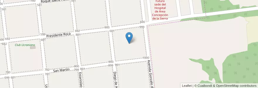 Mapa de ubicacion de Manzana 70 en الأرجنتين, Misiones, Departamento Concepción, Municipio De Concepción De La Sierra.