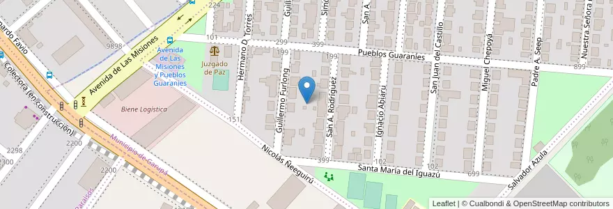 Mapa de ubicacion de Manzana 70 en アルゼンチン, ミシオネス州, Departamento Capital, Municipio De Garupá.
