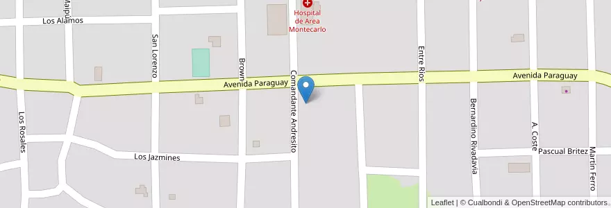 Mapa de ubicacion de Manzana 70 en アルゼンチン, ミシオネス州, Departamento Montecarlo, Municipio De Montecarlo, Montecarlo.