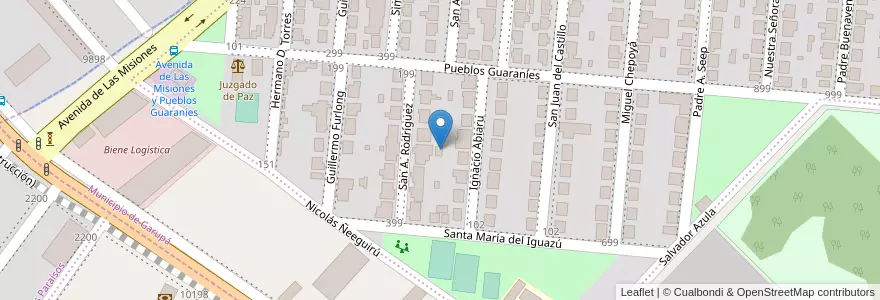 Mapa de ubicacion de Manzana 71 en アルゼンチン, ミシオネス州, Departamento Capital, Municipio De Garupá.