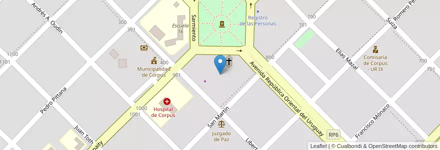 Mapa de ubicacion de Manzana 71 en الأرجنتين, Misiones, Departamento San Ignacio, Municipio De Corpus Christi, Corpus Christi.