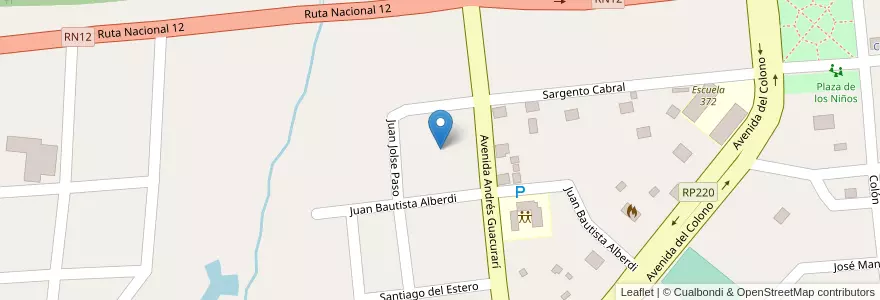 Mapa de ubicacion de Manzana 76 en 아르헨티나, Misiones, Departamento Libertador General San Martín, Municipio De Garuhapé.