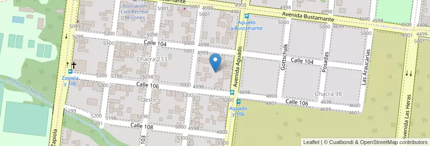 Mapa de ubicacion de Manzana 8 en Argentina, Misiones, Departamento Capital, Municipio De Posadas, Posadas.