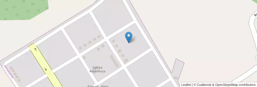 Mapa de ubicacion de Manzana 8 en アルゼンチン, ミシオネス州, Departamento Leandro N. Alem, Municipio De Almafuerte, Almafuerte.
