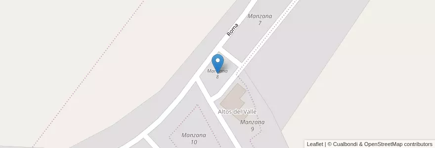Mapa de ubicacion de Manzana 8 en アルゼンチン, コルドバ州, Departamento Punilla, Pedanía San Roque, Municipio De Villa Carlos Paz.