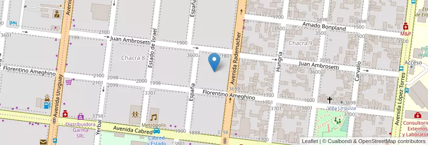 Mapa de ubicacion de Manzana 8 en الأرجنتين, Misiones, Departamento Capital, Municipio De Posadas, Posadas.