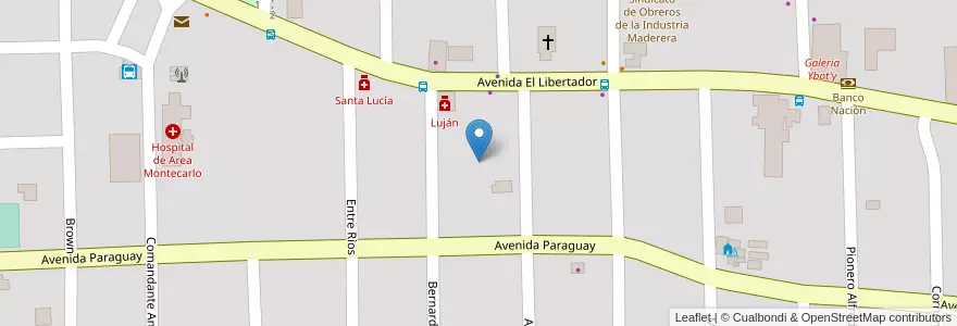 Mapa de ubicacion de Manzana 8 en アルゼンチン, ミシオネス州, Departamento Montecarlo, Municipio De Montecarlo, Montecarlo.