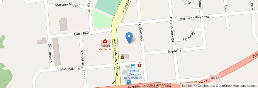 Mapa de ubicacion de Manzana 8 en 阿根廷, Misiones, Departamento Libertador General San Martín, Municipio De Garuhapé.