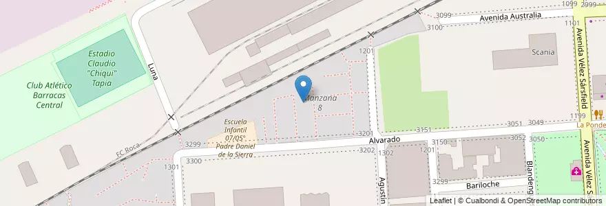 Mapa de ubicacion de Manzana 8, Barracas en Arjantin, Ciudad Autónoma De Buenos Aires, Comuna 4, Buenos Aires.