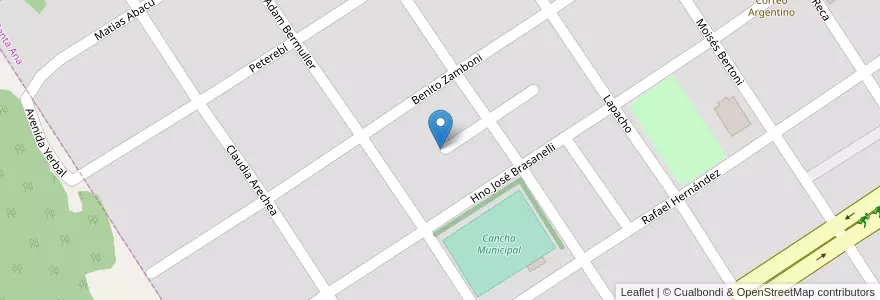 Mapa de ubicacion de Manzana 83 en アルゼンチン, ミシオネス州, Departamento Candelaria, Municipio De Santa Ana, Santa Ana.