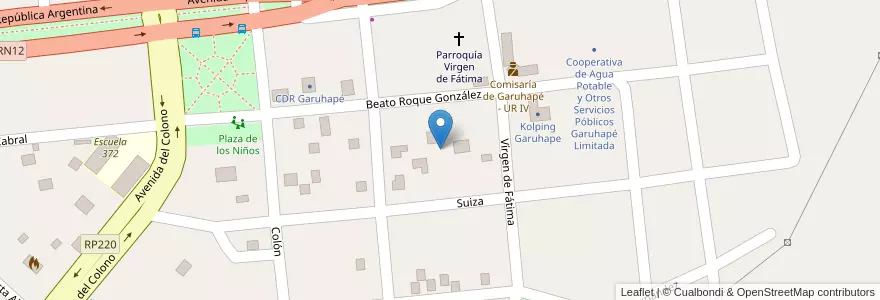 Mapa de ubicacion de Manzana 84 en 아르헨티나, Misiones, Departamento Libertador General San Martín, Municipio De Garuhapé.
