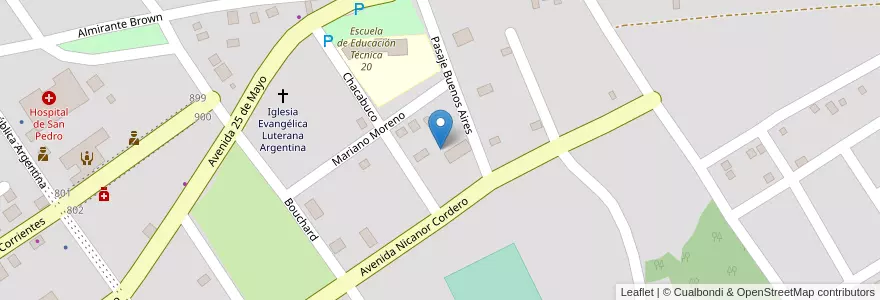 Mapa de ubicacion de Manzana 854 en アルゼンチン, ミシオネス州, Departamento San Pedro, Municipio De San Pedro, San Pedro.