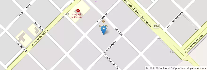 Mapa de ubicacion de Manzana 86 en Arjantin, Misiones, Departamento San Ignacio, Municipio De Corpus Christi, Corpus Christi.