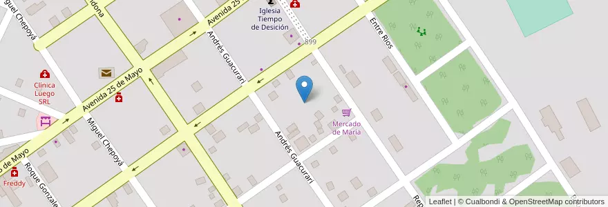 Mapa de ubicacion de Manzana 88 en 아르헨티나, Misiones, Departamento San Pedro, Municipio De San Pedro, San Pedro.