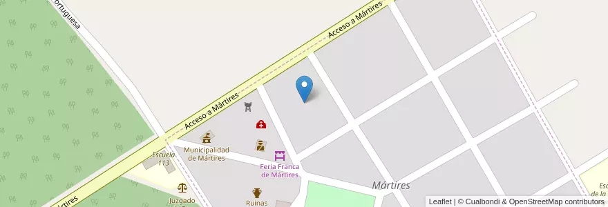 Mapa de ubicacion de Manzana 9 en アルゼンチン, ミシオネス州, Departamento Candelaria, Municipio De Mártires, Mártires.