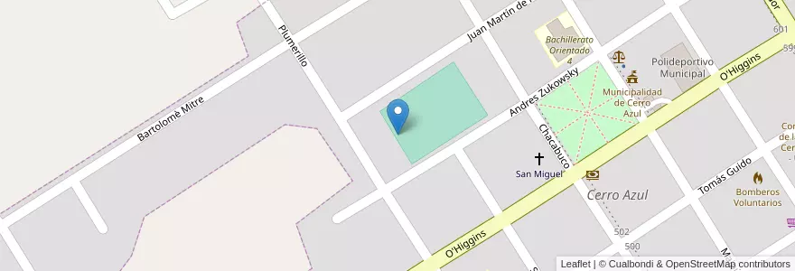 Mapa de ubicacion de Manzana 9 en アルゼンチン, ミシオネス州, Departamento Leandro N. Alem, Municipio De Cerro Azul, Cerro Azul.