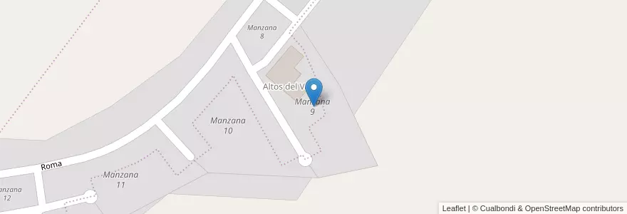 Mapa de ubicacion de Manzana 9 en Arjantin, Córdoba, Departamento Punilla, Pedanía San Roque, Municipio De Villa Carlos Paz.