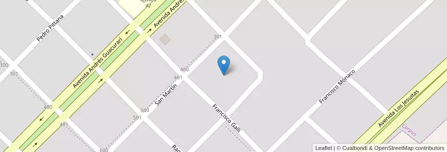 Mapa de ubicacion de Manzana 92 en アルゼンチン, ミシオネス州, Departamento San Ignacio, Municipio De Corpus Christi, Corpus Christi.