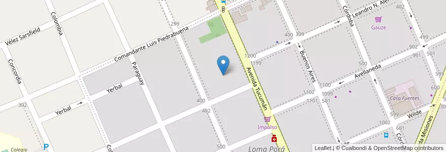 Mapa de ubicacion de Manzana 95 en アルゼンチン, ミシオネス州, Departamento Oberá.