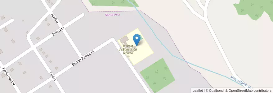 Mapa de ubicacion de Manzana 95 en 阿根廷, Misiones, Departamento Candelaria, Municipio De Santa Ana, Santa Ana.