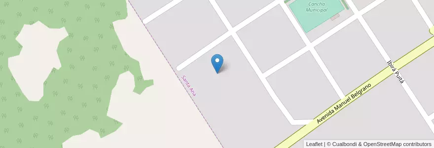 Mapa de ubicacion de Manzana 97 en アルゼンチン, ミシオネス州, Departamento Candelaria, Municipio De Santa Ana, Santa Ana.