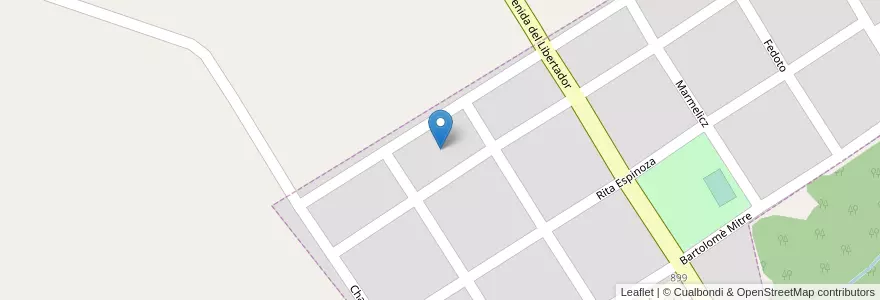 Mapa de ubicacion de Manzana 99 en アルゼンチン, ミシオネス州, Departamento Leandro N. Alem, Municipio De Cerro Azul.