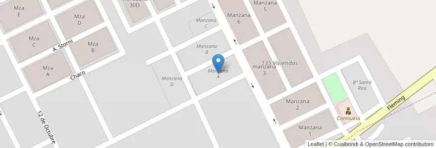 Mapa de ubicacion de Manzana A en الأرجنتين, Salta, General Güemes, Municipio De Campo Santo.