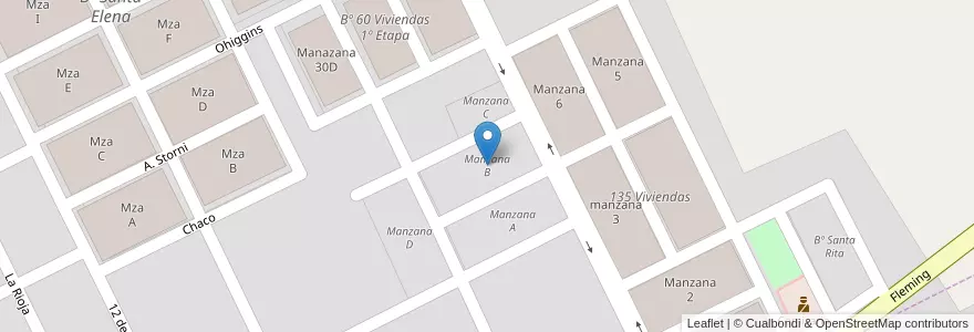 Mapa de ubicacion de Manzana B en Argentina, Salta, General Güemes, Municipio De Campo Santo.