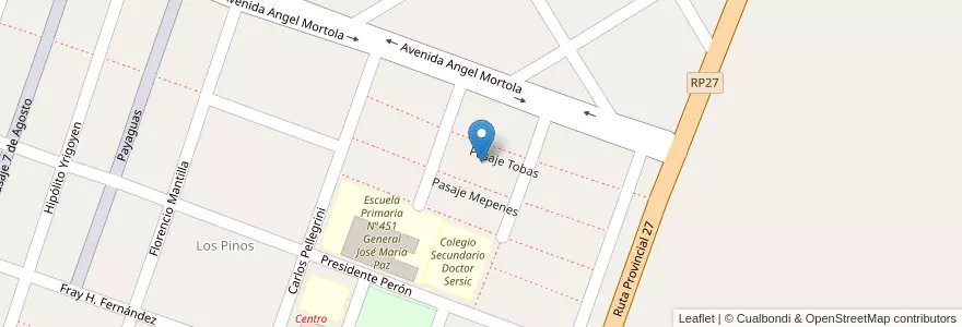 Mapa de ubicacion de Manzana D en آرژانتین, Corrientes, Departamento Bella Vista, Municipio De Bella Vista.
