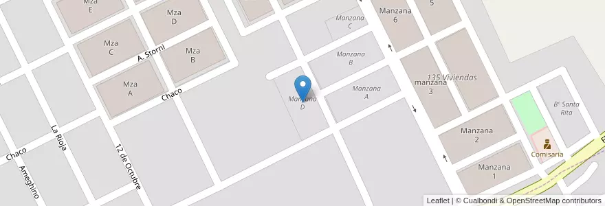 Mapa de ubicacion de Manzana D en Arjantin, Salta, General Güemes, Municipio De Campo Santo.