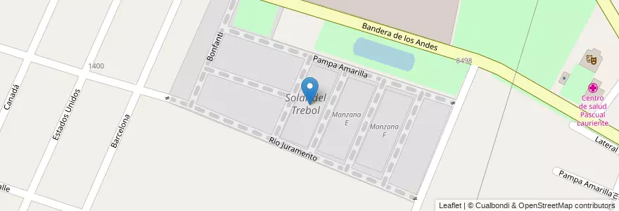Mapa de ubicacion de Manzana D en Arjantin, Şili, Mendoza, Departamento Guaymallén, Distrito Rodeo De La Cruz.