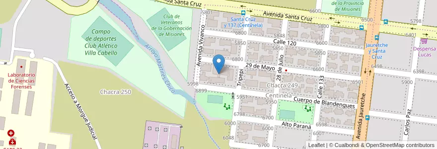 Mapa de ubicacion de Manzana G en アルゼンチン, ミシオネス州, Departamento Capital, Municipio De Posadas, Posadas.