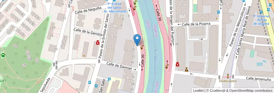 Mapa de ubicacion de MANZANARES, AVENIDA, DEL,10 en Spanje, Comunidad De Madrid, Comunidad De Madrid, Área Metropolitana De Madrid Y Corredor Del Henares, Madrid.