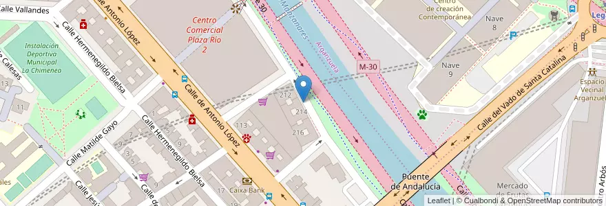 Mapa de ubicacion de MANZANARES, AVENIDA, DEL,214 en スペイン, マドリード州, Comunidad De Madrid, Área Metropolitana De Madrid Y Corredor Del Henares, Madrid.