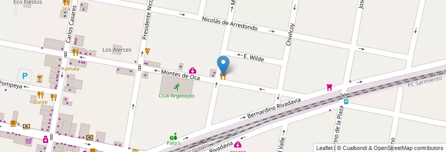 Mapa de ubicacion de Maper Qué en アルゼンチン, ブエノスアイレス州, Partido De Morón, Castelar.