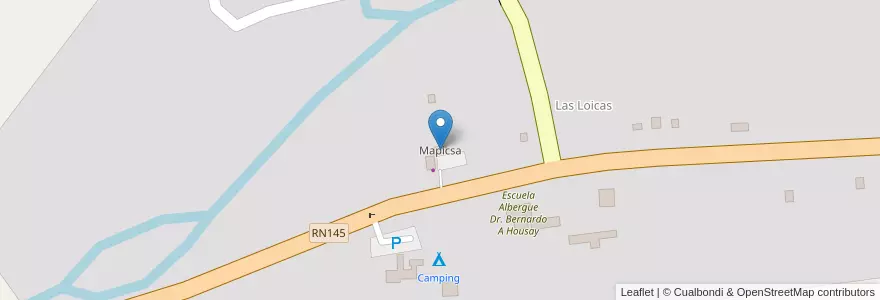 Mapa de ubicacion de Mapicsa en アルゼンチン, チリ, メンドーサ州, Departamento Malargüe, Distrito Río Grande.