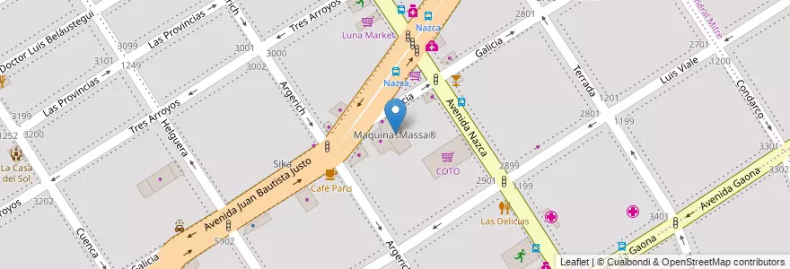 Mapa de ubicacion de MaquinasMassa®, Villa Santa Rita en Argentina, Ciudad Autónoma De Buenos Aires, Buenos Aires.