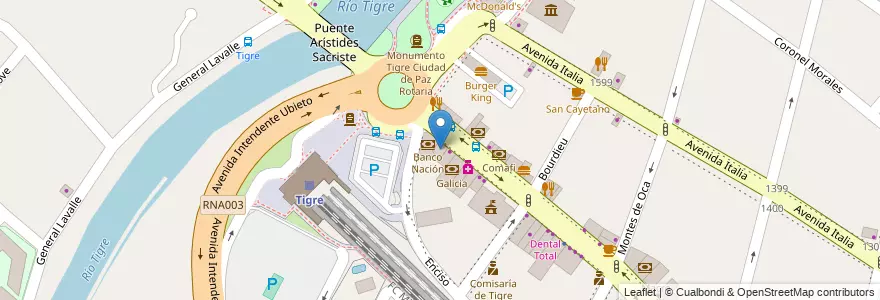 Mapa de ubicacion de Marabotto en Argentinië, Buenos Aires, Partido De Tigre, Tigre.
