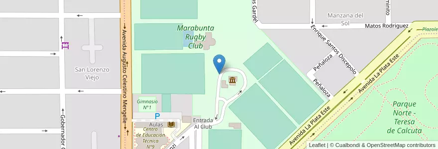 Mapa de ubicacion de Marabunta Rugby Club en アルゼンチン, チリ, リオネグロ州, Cipolletti, Departamento General Roca.